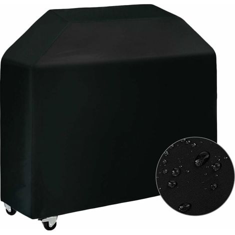 Grillabdeckung, Gasgrill Schutzhülle, Wasserdichte Bbq Grillplane Für Den Außenbereich, 420d Oxford Stoff (145x61x117cm) - Schwarz