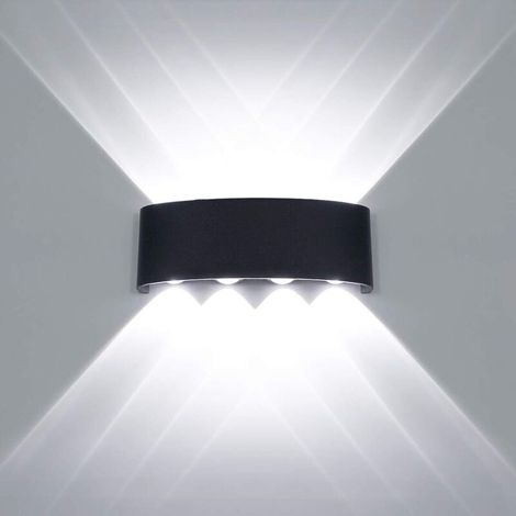 Wandlampe Led 8 W Aus Schwarzem Aluminium – Innenbeleuchtung Für Schlafzimmer, Wohnzimmer Und Flur – Kaltweißes Licht – Einfache Installation