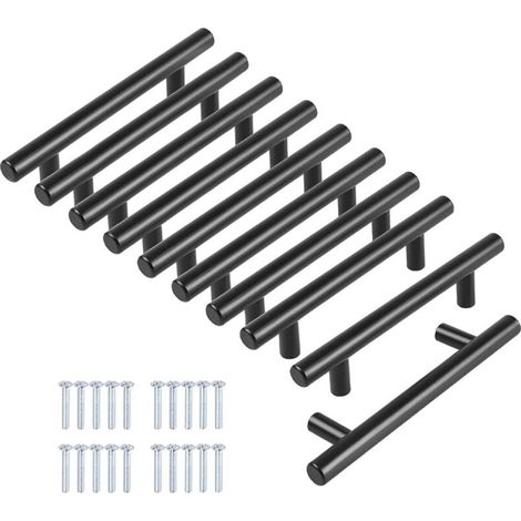 10er-pack Türgriffe Schwarz 64mm Edelstahl Möbelgriffe Für Schrank Mit Schrauben