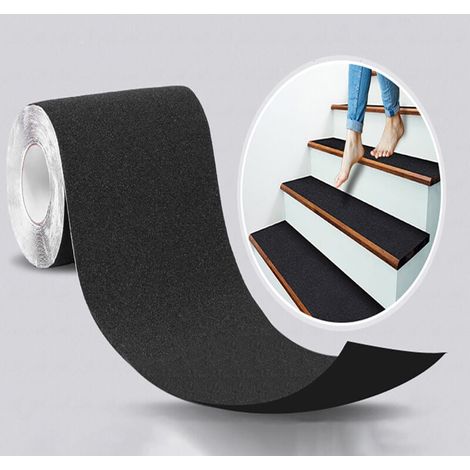 Rutschfeste Klebeband Für Treppen, Reibung, Abriebfest Für Sicherheit, Leiter, Innen, Außen, Hohe Traktion, 15cm X 5m, Schwarz，ouylaf