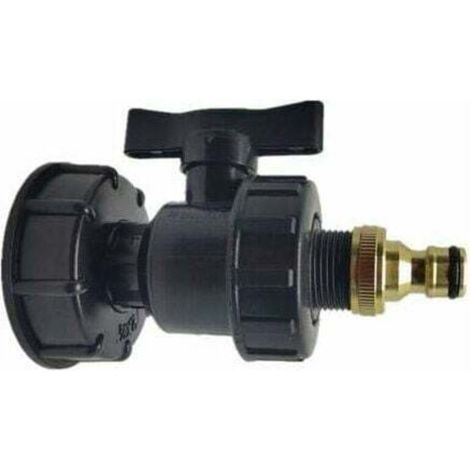 Ibc-adapter, Ibc-tankanschlüsse S60x6 – Wasserablauf-schlauchanschluss-kit Mit Stutzen (s60 X 6 + Ventil + Anschluss 3/4")
