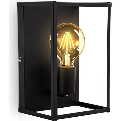 Deckenleuchte Mit Schwarzem Metallkäfig, Wandmontierbare Lampe Kompatibel Mit E27-glühlampen Bis Zu 60 W (glühlampe Nicht Enthalten), Vintage-beleuchtung Für Decke Und Wand, Ideal Für Flur, Korridor U