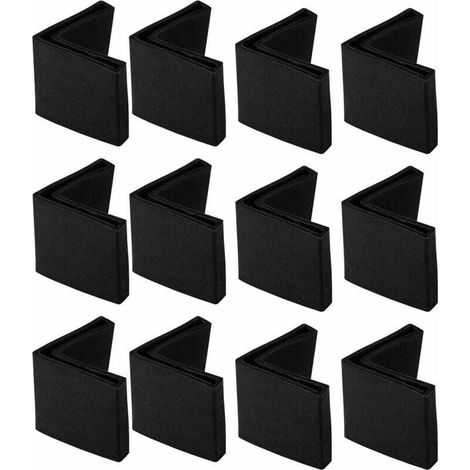 12 Stück Schutz Für Stuhlbeine Aus Eisen, Tischbeinschützer 50 X 50 Mm, Schwarz, Stuhl- Und Möbelschutzkappen Aus Gummi, L-förmig