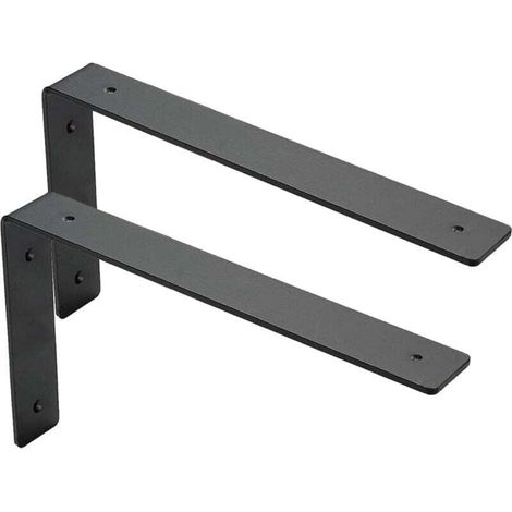 Wandregal Für Schwere Lasten, 3 Mm Dicke Metallhalterungen Mit 90°-rechtwinkel, Schwebende Befestigung Für Wohnzimmer, Schlafzimmer Und Küche, Schwarz (30 Cm)