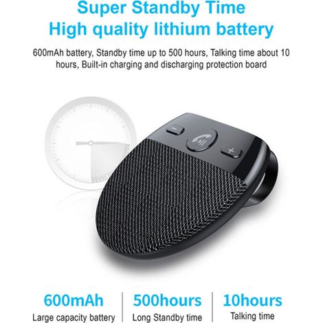 Sp11 Auto-sonnenschutzblende Bluetooth-auto-freisprechtelefon Mit Großer Kapazität Und Langer Akkulaufzeit
