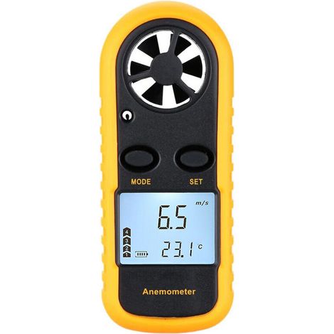 Mini Digitaler Lcd-anemometer Zur Messung Der Windgeschwindigkeit Und Lufttemperatur Mit Hintergrundbeleuchtung