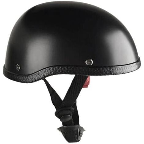 Motorradhelm Im Retro-stil – Abs Leicht + Waschbares Baumwollfutter – Einheitsgröße – Einfarbig Schwarz