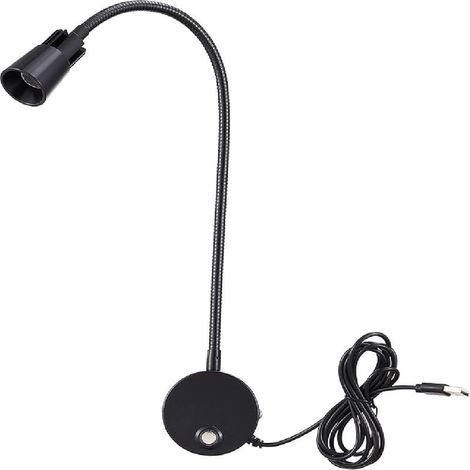 Wandleseleuchte Mit Schwanenhals, 3 W, Flexibel Und Einstellbar, Für Nachttisch Oder Hotelzimmer – Gelenkarm Aus Flexiblem Rohr, Elegantes Trompetendesign, Farbe Schwarz
