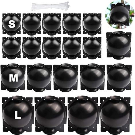 20 Stück Pflanzenwurzelbox, Vermehrungskugel-box, Wurzelkultur-box, Pfropfgerät Für Pflanzenwurzeln Zum Pfropfen Im Garten (s+m+l) (schwarz)