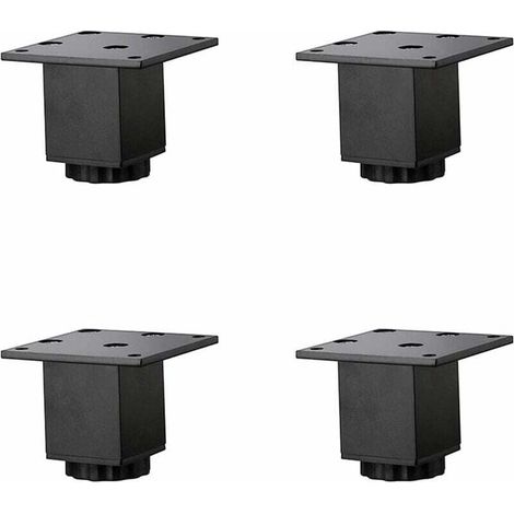 4 Stück (5 Cm/2 Zoll) Verstellbare Möbelbeine Aus Aluminiumlegierung, Beine Für Couchtische Und Sofas, Waschbeckenunterschränke Im Badezimmer, 5–40 Cm, Mattschwarz, Mit Schrauben