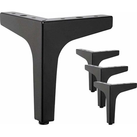 4er-set Schwarze Metall-möbelfüße, 10 Cm – Für Schränke, Sofas, Couchtische, Tv-möbel Und Andere Möbelstücke.