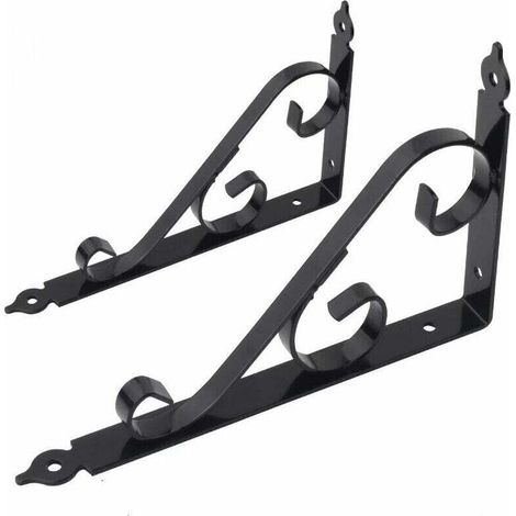 Wandhalterung Aus Metall, Dreieckige 90-grad-winkelstütze, Multifunktionale Regalträger Mit Schrauben Für Garten, Badezimmer Und Küche, 250 Mm X 164 Mm, 1 Paar (schwarz)