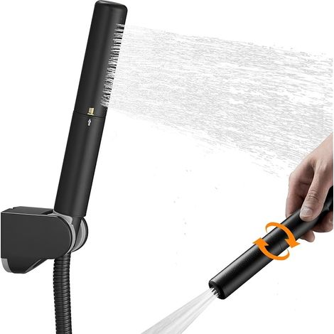 Wassersparende Duschkopf Mit 2 Strahlarten, Hochdruck, Matt Schwarz, Mit 1,5 M Schlauch, Universelle Handbrause Für Das Badezimmer, Einfach Zu Installieren, Modernes Design