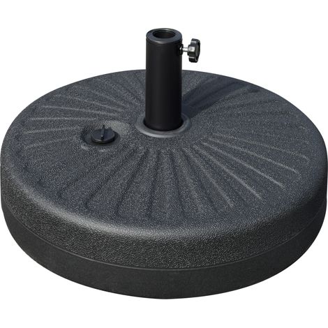 Pied De Parasol 22 Kg Pour Parasols Ø38/48 Mm, Noir Ciment, Stable Et Résistant Aux Intempéries, Ø51 X 12h Cm
