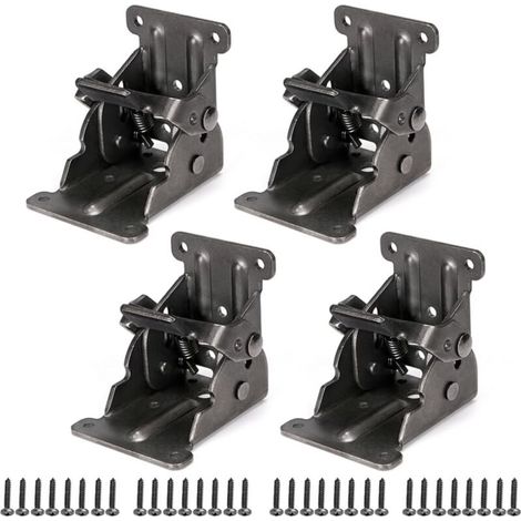 Support Pliable, Charnière Autobloquante Avec Vis, Extension De Verrouillage Pour Pied De Table, Pied De Lit, Établi, Lot De 4