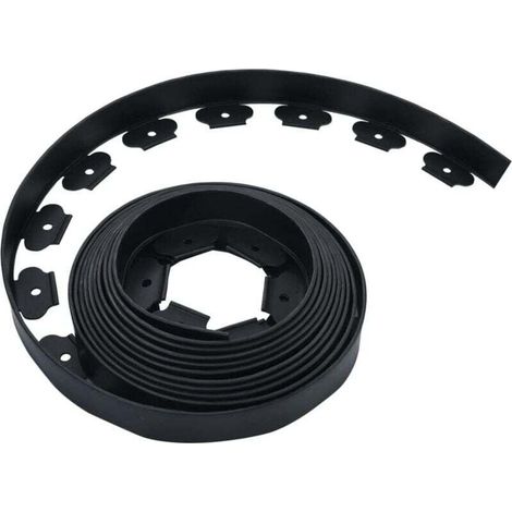 Rasenrand Mit 30 Nägeln, Flexibler Blumenbeet-rand, Rasenbegrenzung, Pflasterkante, Mähkante, Garten, 10 M, 5 Cm, Pe, Schwarz