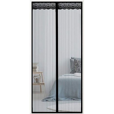 Verstärktes Magnetisches Fliegengitter Für Fenster Und Türen – Befestigung Am Gesamten Rahmen, Ohne Bohren – 43" X 90" (109 X 229 Cm) – Farbe Schwarz