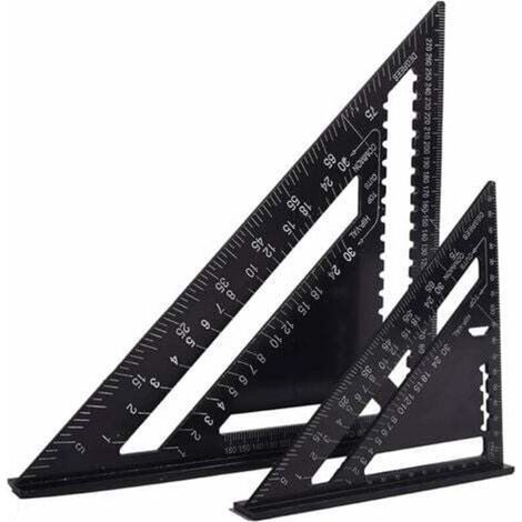 Multifunktions-winkelmaß Für Tischler, 18 Cm Und 30 Cm, Dreieck Aus Aluminium-metall, Lineal, Winkel, Anreißhaken, Führungsschiene, Winkelmesser 45/90 Grad/zimmermannswerkzeug/markier- Und Führungswer