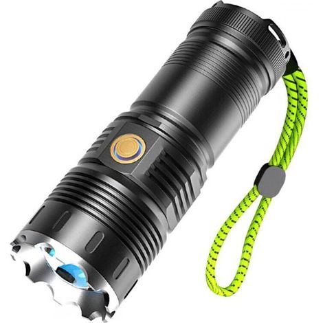 Wiederaufladbare Aluminiumlegierungs-taschenlampe Mit 30 W Hoher Helligkeit, Leistungsstarke Led-taschenlampe Mit Zoom, Ideal Für Camping, Wandern Und Notfälle