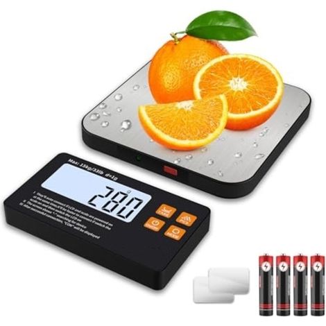 Küchenwaage Mit Geteiltem Display, 15kg/1g Vernetzte Lebensmittelwaage, Magnetisches Lcd-display, Digitale Waage, 7 Einheiten, Tara-funktion, Edelstahl Für Backen Und Kochen