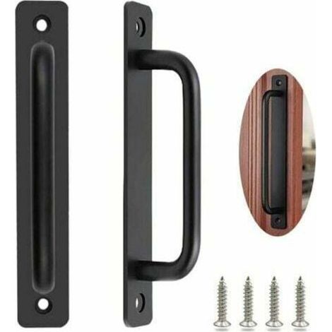 2-teiliger Schiebetürgriff, Robuster Grange-türgriff, Schiebetürgriff, Außentorgriff, Innen- Und Außentürgriffe Mit Schrauben, Schwarz/212mm