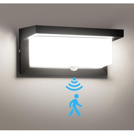 Kabelgebundene Außenleuchte Mit Bewegungsmelder, 18 W, Ip65, Led Aus Aluminium, Für Innen- Und Außenbereich, Wandbeleuchtung, Lichtweiß