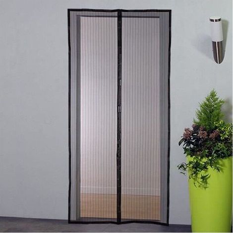 Magnetisches Fliegengitter Für Türen – Schwarzer Anti-mücken-vorhang Aus Polyester, Höhe 230 Cm × Breite 100 Cm