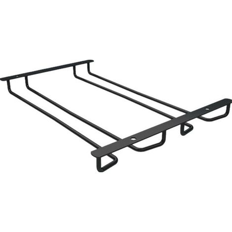 Edelstahl-weinglashalter Mit Umgekehrtem Abtropfsystem (2 Fächer, 30 Cm, Schwarz)