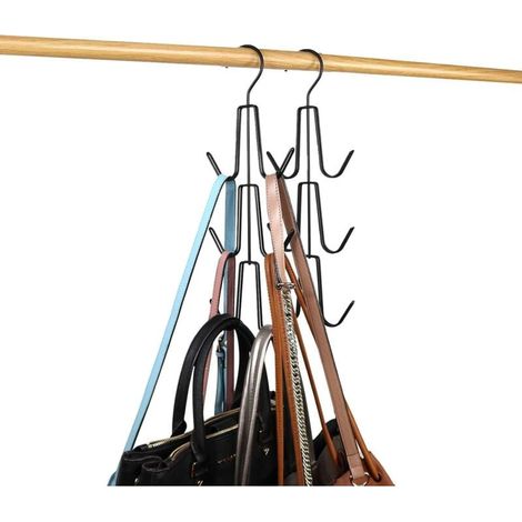 Handtaschen-aufhänger, Handtaschen-halterung, 2er-set Platzsparende Metall-aufhänger, Schrankorganisation, Aufbewahrung Für Handtaschen, Rucksäcke, Tanktops, Gürtel (schwarz)