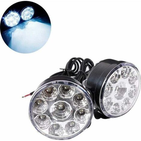 Rundum-nebellicht, Universell, 9 Led (weißes Licht), 12 V, 4,5 W, Auto-nebellicht, 2 Stück