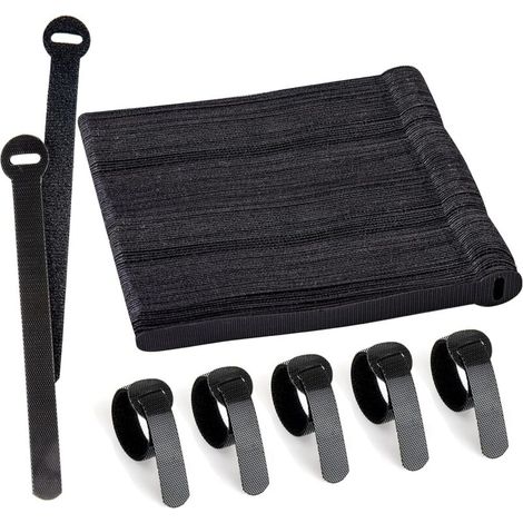 100er-pack Wiederverwendbare Kabelbinder, Schwarz, Verstellbar Und Wiederlösbar Für Das Kabelmanagement Am Computer, Die Kordelorganisation, Fernseher Und Büro