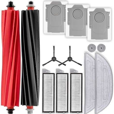 (14 Stück) Ersatzteile Für Den Roborock S8 Maxv Ultra / S8 Max Ultra Saugroboter – 2 Rotationsbürsten, 2 Seitenbürsten, 3 Hepa-filter, 3 Staubbeutel, 2 Große Und 2 Kleine Wischmopps