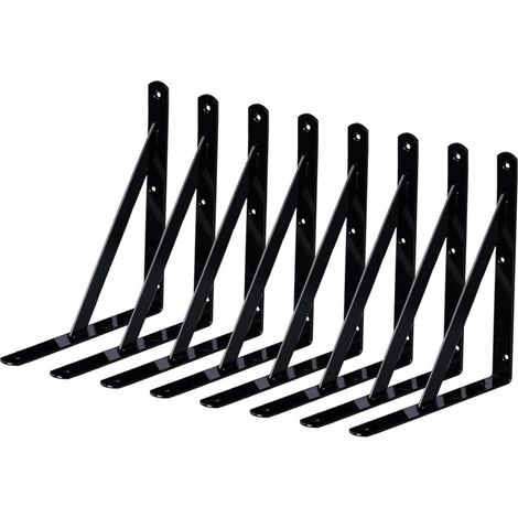 8 Stück Industrielle Wandhalterungen, 150 X 95 Mm Metallwinkel, Dreieckige Regalstützen, Schwerlast-winkel Mit 90 Grad Aus Metall, Für Garage, Küche, Schlafzimmer (schwarz)
