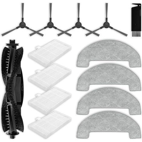 Accessoires Kompatibel Mit Ultenic D10 / T10 Lite / T20 Pro, Für Proscenic Q8 Max, Für Mova E20 Plus, Für Monsga Ms1 Max, 1 Hauptbürste, 4 Seitenbürsten, 4 Filter, 4 Wischtücher