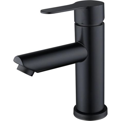 Badarmatur – Warm- Und Kaltwasseranschluss, Mit 60 Cm Langem Flexiblem Schlauch – Geeignet Für Badezimmer, Waschbecken Usw. – 1 Stück, Schwarz