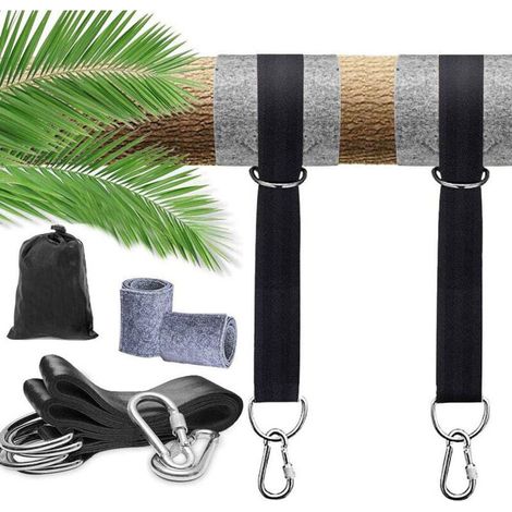 2er-set Ultra-reißfeste Hängematten-aufhängungsgurte, 150 Cm Mit D-ring, Zwei Karabinerhaken, Max. Tragfähigkeit 500 Kg, Gurte Aus 100 % Terylen, Nicht Dehnbar, Geeignet Für Hängematten, Ouylaf