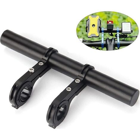 20 Cm Multifunktionaler Fahrradlenker-verlängerungsadapter Aus Aluminiumlegierung, Doppelte Lenkerhalterung Für Taschenlampe Und Zubehör