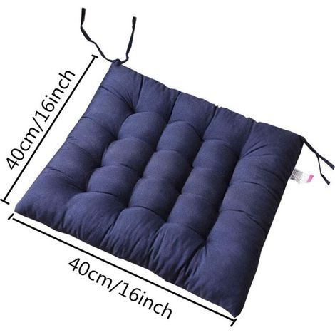 4 Stuhlkissen Quadratisch 40x40 Sitzkissen Wohnkultur Kissen Matt Steppung,bequem Und Farbenfroh - Ideal Für Innen- Und Außenbereich (4 Dunkelblau)