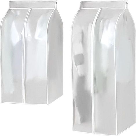 2-teiliger Staubbeutel Für Kleidung, Kleiderschrankhülle, Große Staub- Und Mottenschutzschutzhülle Für Jacke, Mantel, Anzug (transparent-60 X 50 X 90cm + 60 X 50 X 120cm)