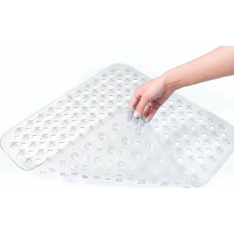 Duschbadematte, 53x53cm Rutschfeste Badewannenmatte, Quadratische Duschmatte Mit Saugnäpfen, Rutschhemmende Matte, Maschinenwaschbar, Transparent