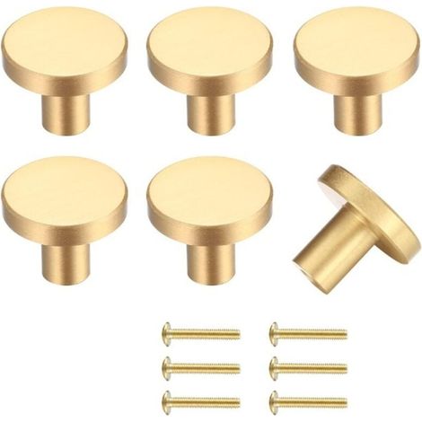 6er-set Schubladengriffe Mit 25 Mm Durchmesser, Goldene Möbelgriffe, Runde Schrankgriffe Zur Dekoration