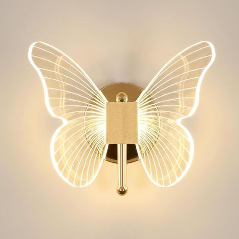 Led-wandleuchte 10 W – 1300 Lm – Farbtemperatur Einstellbar (3000 K Bis 6500 K) – Modernes Schmetterlingsdesign – Aus Acryl Und Eisen – Einfache Installation