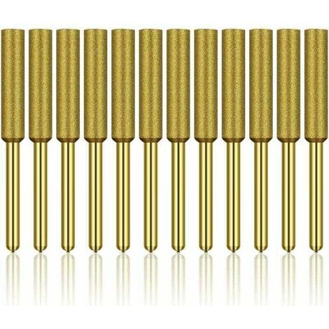 12-teiliges Diamant-kettenschleifer-set, Hochharte Titanbeschichtete Schleifsteine, Schleifköpfe Für Kettenschleifer, 3/16 Zoll (4,8 Mm) H122 Derrui