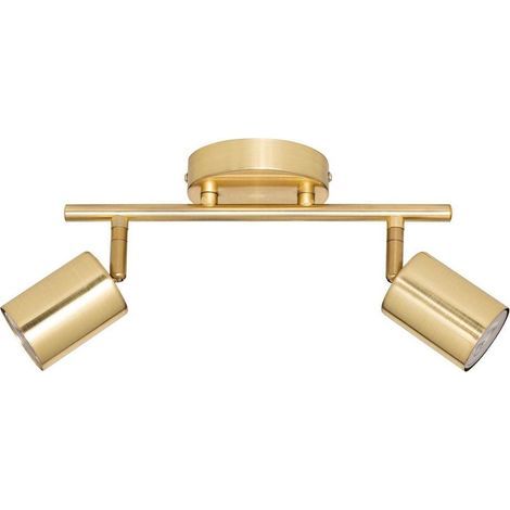 Wandleuchte Mit 2 Verstellbaren Spots „vico“, Durchmesser 16 Cm, Goldene Oberfläche
