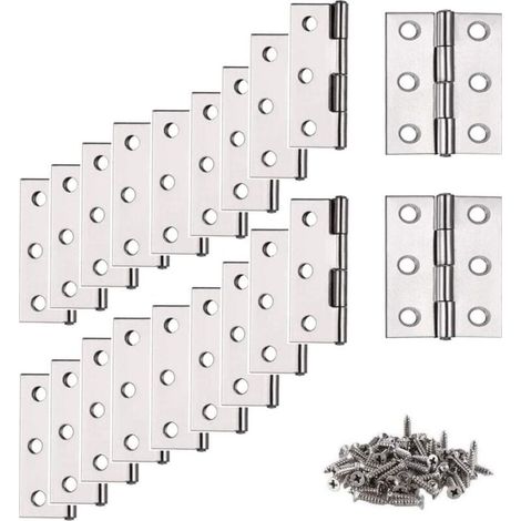 Scharnier Edelstahl, 20 Stück Kleine Scharniere, (mit 120 Stück M4 16mm Schrauben) Scharnier, Flachscharnier, Scharnier Für Möbel Im Haushalt, Schränke