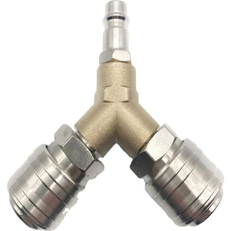 Druckluftverteiler Mit Schalter, Komplett Aus Edelstahl-messing, Ausgestattet Mit Zwei 1/4-zoll-gewindeanschlüssen, Für Druckluftsysteme, Ouylaf