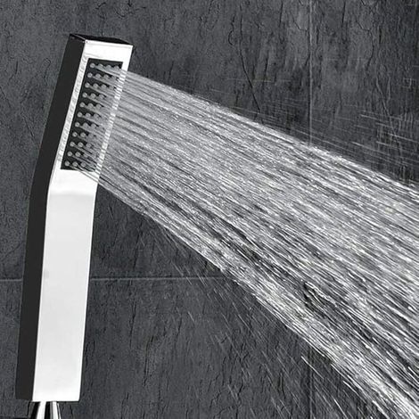 Messing-duschkopf, Hochdruck, L-form, Verchromte Oberfläche (wassersparender Duschkopf Ohne Schlauch)