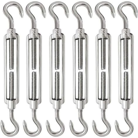 6 Stück M6 Drahtseilspanner Edelstahl 304 Verstellbar Haken Für Drahtseilspanner Und Seil