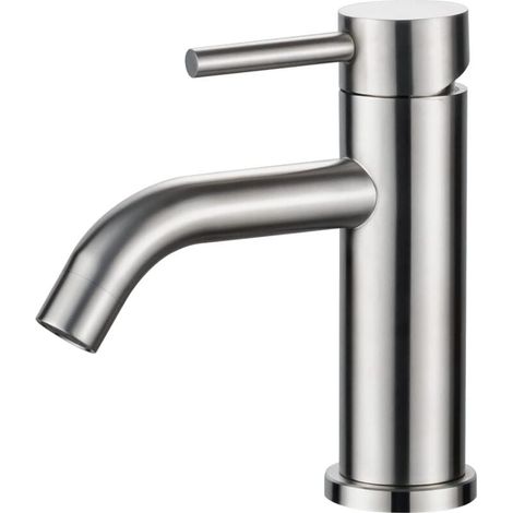 Mischbatterie Für Waschbecken – Einhebel-badezimmerarmatur, Keramik-druckknopf-waschbeckenarmaturen Mit Geringem Geräuschpegel, Gehäuse Aus Oxidationsbeständigem Stahl
