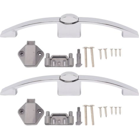 2 Sätze Druckschlossriegel Für Schränke, Schrankknopfverschluss Mit Griff Für Wohnwagen, Boot, Lochabstand 160 Mm (chrom)
